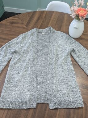 J. Crew Marled Gray Open-Front Knit Cardigan